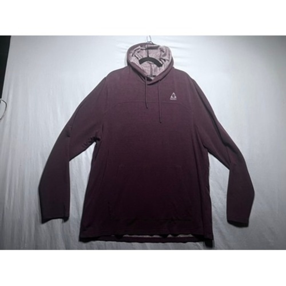 Gerry Mens XXL Burgundy Long Sleeve Hooded Shirt Lightweight Performance Hoodie